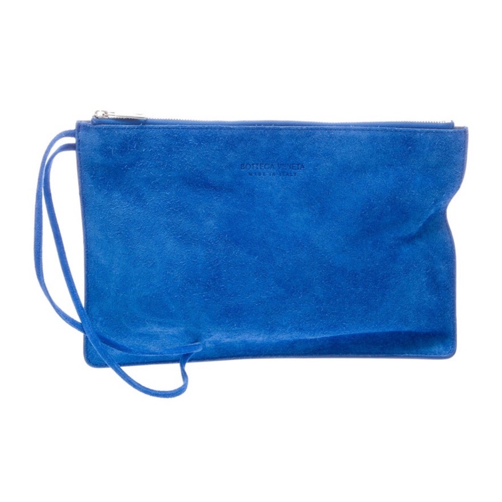 Bottega Veneta Vibrant Blue Suede Wristlet